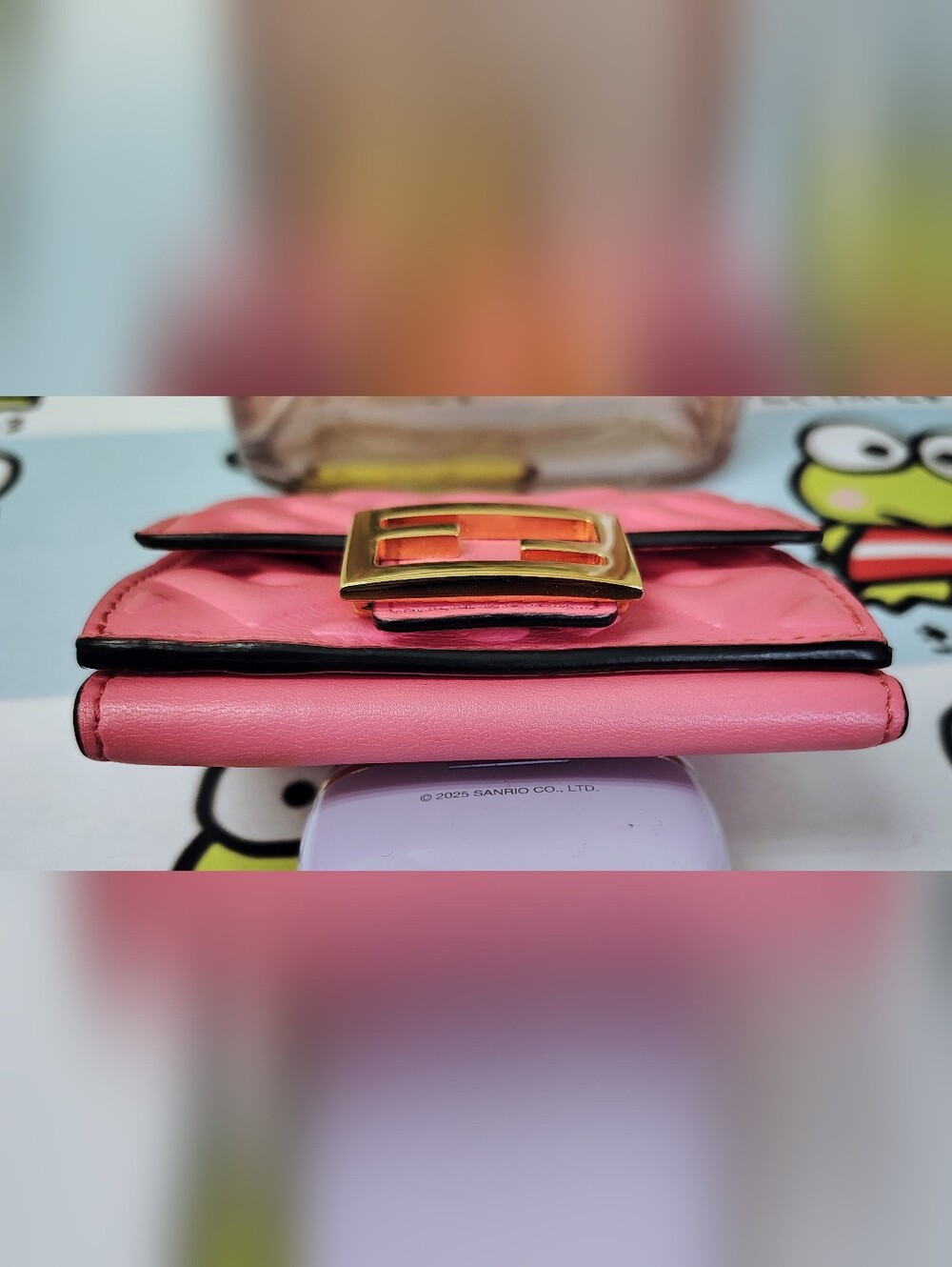EUC Fendi Quilted Compact Wallet - Pink Leather Trifold w/GHW - Picture 7 of 13